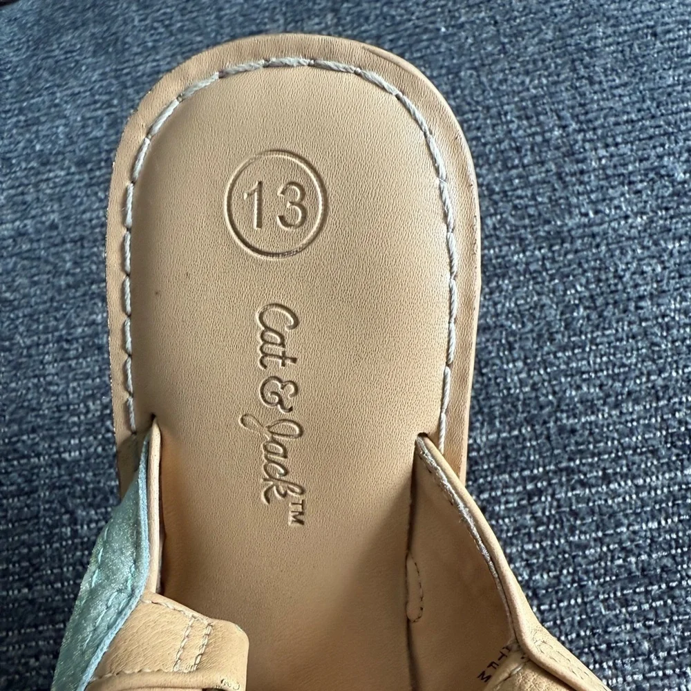 Cat & Jack Tan and Orange Sandals Lightweight Design summer style /size 13